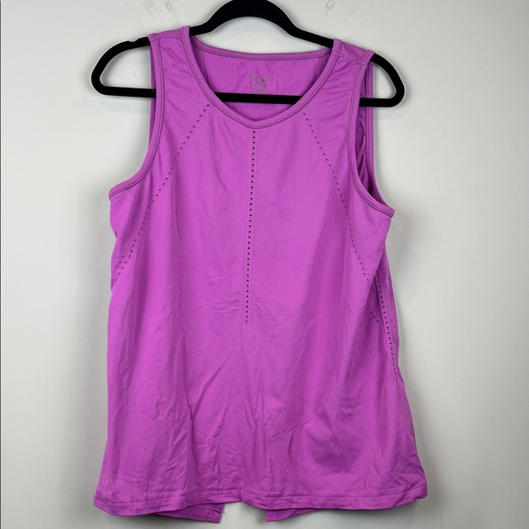 Athleta TWO XL Fushia Foothill Seamless Tank Top + Black Breezy Scoop V-neck - Picture 2 of 13